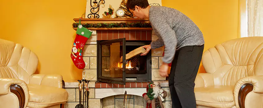 Rusted Metal Fireplace Restoration in Saratoga, California